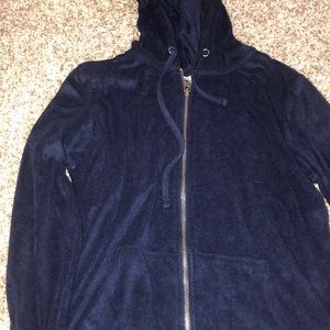 dark blue zip up hoodie